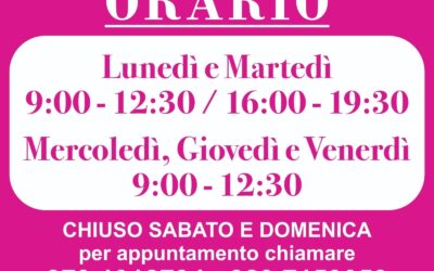 NUOVO ORARIO DA OTTOBRE 2025