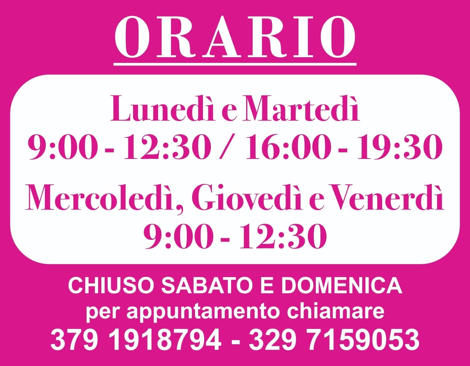 Nei pomeriggi la sede è chiusa al pubblico, ma restiamo operativi!